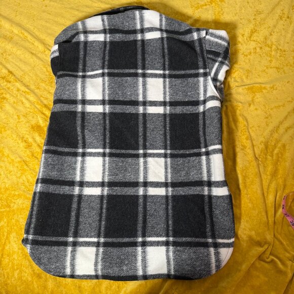 H&M Flannel Button Up Jacket Mens Size S Long Sleeve Front Pocket Black White - Picture 2 of 8